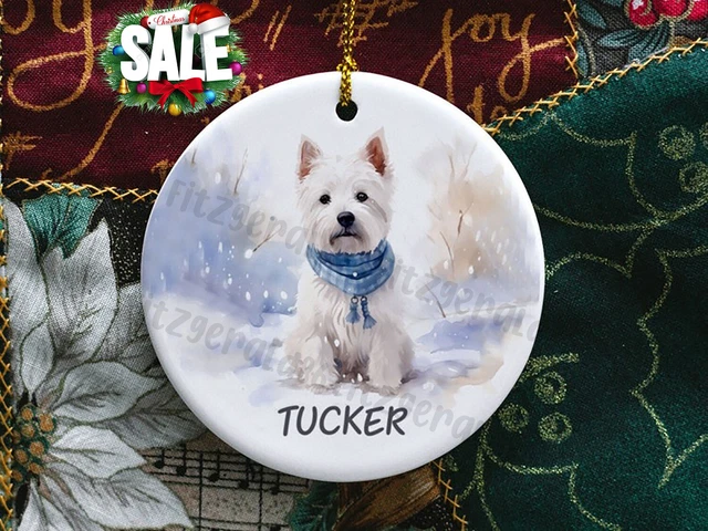 Personalized West Highland Terrier Ornament, Westie Christmas Ornament, Highl...