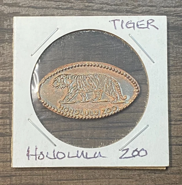 Honolulu Zoo Tiger Waikiki, Hawaii Hawaiian Elongated Penny Token