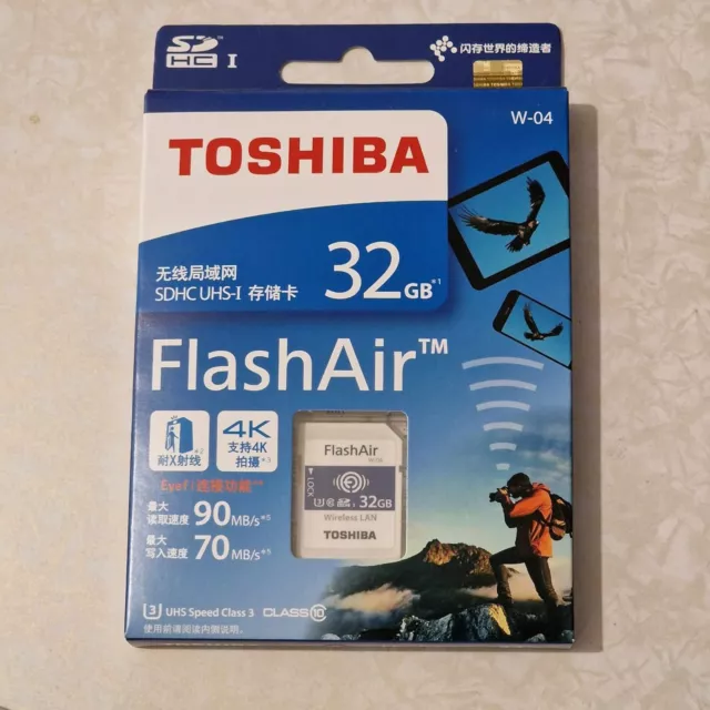 Toshiba Flashair W-04 32GB SDXC UHS-I Class 3 memory card THN-NW04W032C6 x1 QTY