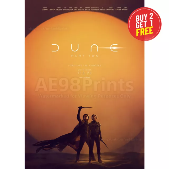 Dune Part Two Movie Film Cinema Poster A5 A4 A3 A2 A1 Print Room Wall Art Decor