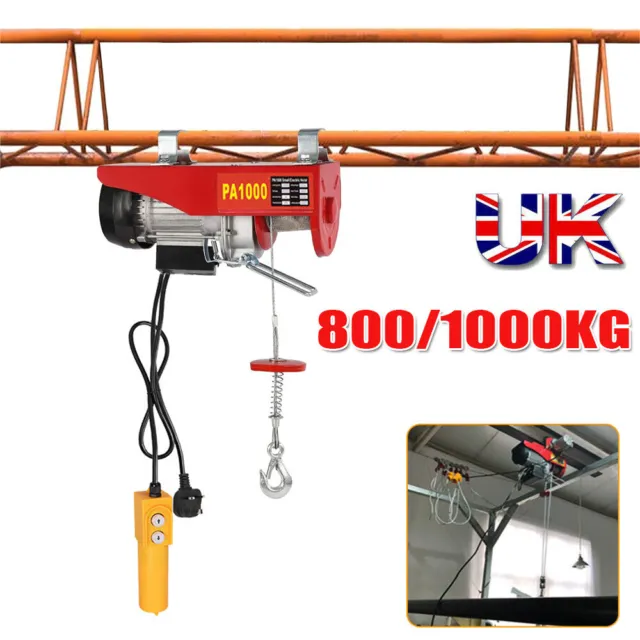 800/1000KG,Electric Winch Scaffold Hoist Winch Crane Workshop Garage Lifting Set