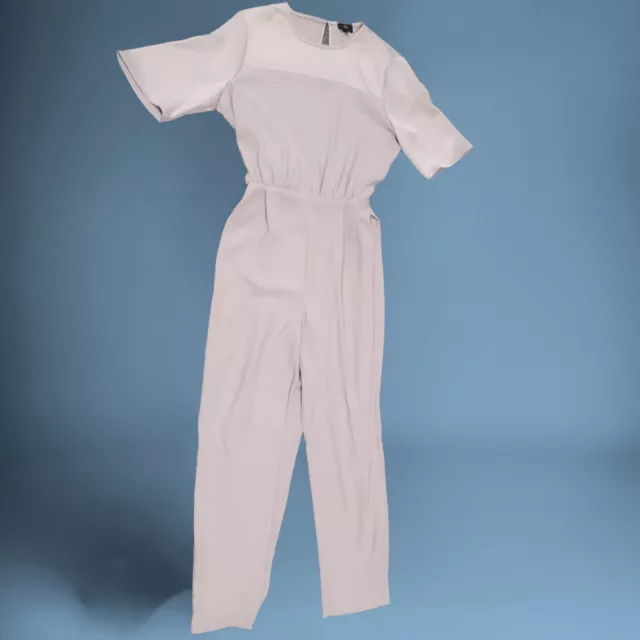 River Island Stone Short Sleeve Jumpsuit Womans Size 12 (Gg13)