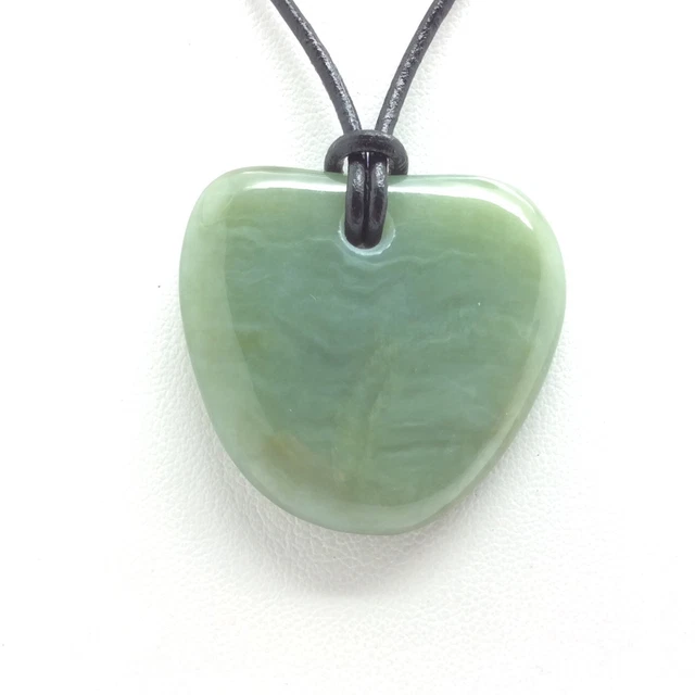 Siberian:Jade Pebble Pendant Green Nephrite Jade Stone Necklace Siberia #54