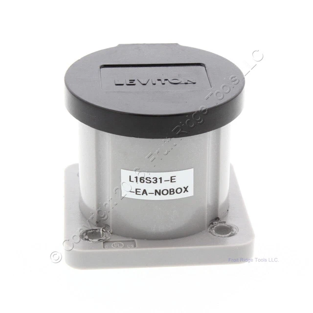 Leviton 16 Series Black Panel Mount Housing Automatic Closing Lid Bulk 16S31-E