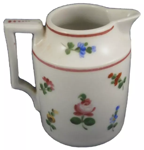 Antik 19thC Schlaggenwald Porzellan Blumen Creamer Porzellan