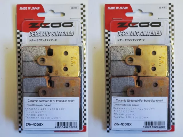 Zcoo 2 Coppie Pastiglie Freno Anteriore Ex Per Kawasaki Z 1000 Abs 2007