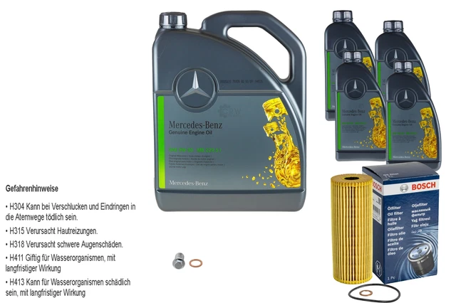 Pack Vidange 5L Huile Moteur Mercedes 229.51 5W-30 + Filtre à Huile MANN 11124987 - Neuf Pour Entretien