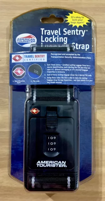 Locking Luggage Strap ~ American Tourister ~ Travel Sentry Certified ~ !NIP!