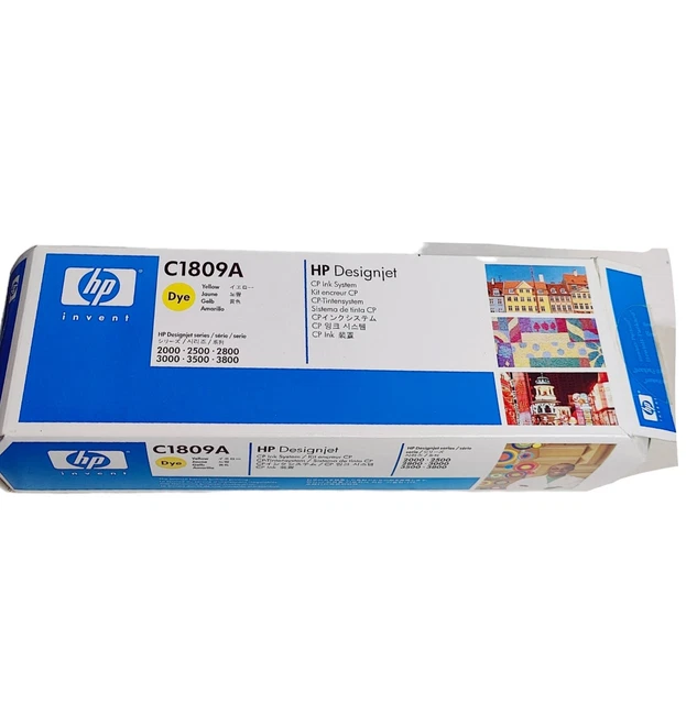 Ink Cartridge HP DesignJet Printer 2000CP 2500CP 3000CP Yellow C1809A Used 74%