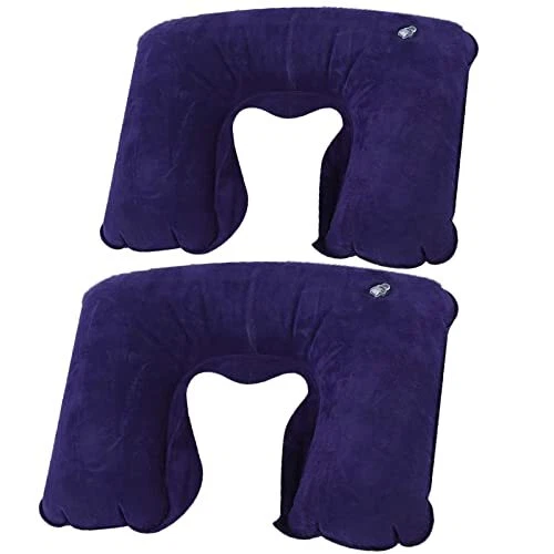 LOUIS FELT 2 Pack U-Shaped Inflatable Travel Neck Pillow, Portable Lightweigh...