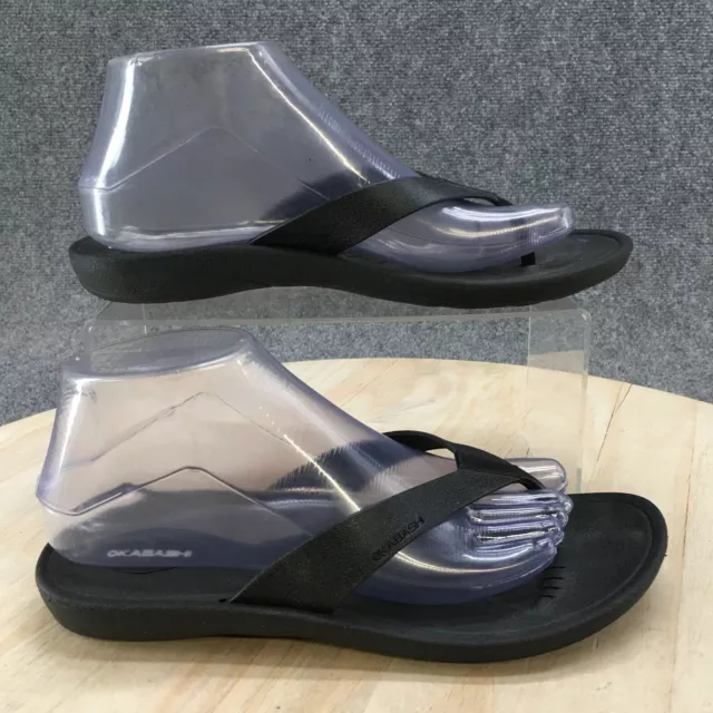 Okabashi Sandals Womens 8  Flip Flop Flats Thong Casual Comfort Black Slip On