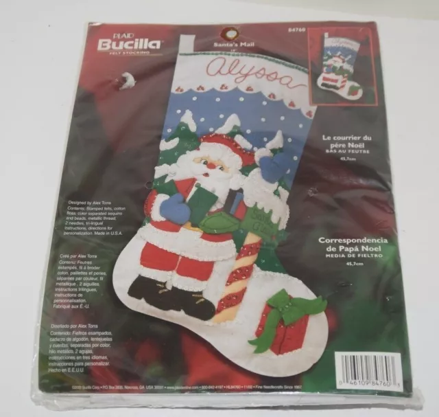 Bucilla Felt Applique Holiday Christmas Stocking Kit,COWBOY SANTA