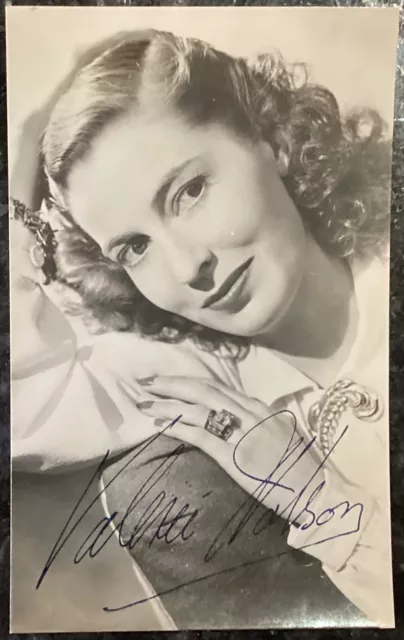Valerie Hobson signed 3.5x5.5" gelatin silver print photo
