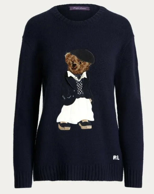 Ralph Lauren Purple Label Collection Womens Deauville Polo Bear Cashmere Sweater