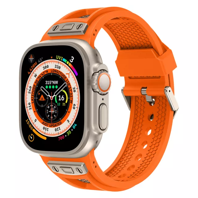 Per Apple Watch Ultra2 cinturino 49 mm serie 9 8 7 6 5 4 42/45 mm metallo + cinturino sportivo TPU