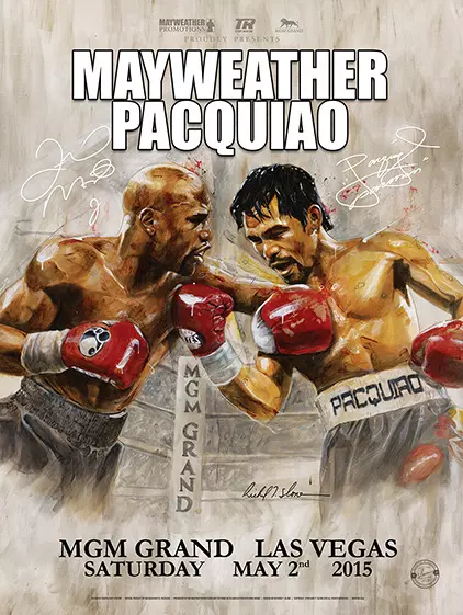 MAYWEATHER vs PACQUIAO Official Onsite fight poster by Richard T. Slone
