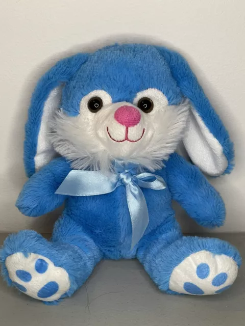 Goffa Plush Easter Bunny Rabbit 7" Blue Stuffed Animal Toy Small