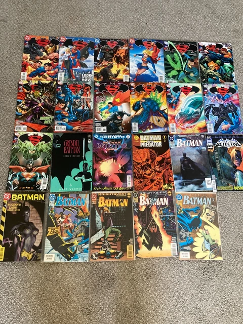 Batman comic lot of 23 Superman Annual Detective comics run set loose knight