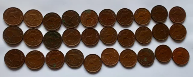 pre decimal Australian coins bulk Halfpenny .30 coins