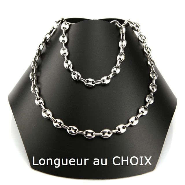 Parure Homme Chaîne Et Bracelet En Acier Inoxydable Plaqué Or Fin – Motif Grains De Café – Longueur 60 Cm – Neuf Avec étiquettes