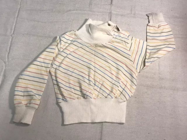 vtg jcpenney toddle time shirt multi color stripes 60s 70s sz 3 v2889