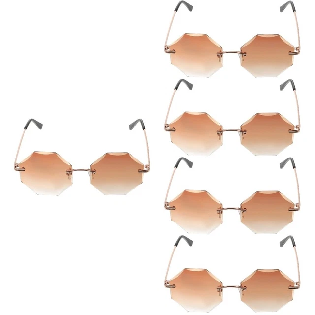 5 Count Funny Party Sunglasses Rimless Sunglasses Trendy Glasses Decorate