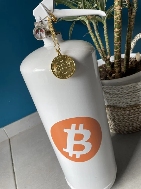 Extincteur De Décoration Bitcoin Couleur Blanche Et Vernis