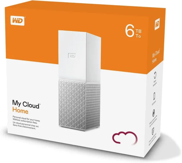 Western Digital My Cloud Home Hard Disk Esterno 3,5" 6Tb Nas Server Porta Lan
