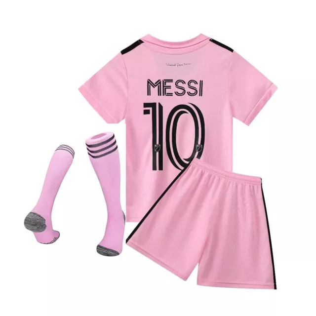 Kids Football Kit 2023 2024 Inter Miami Messi 10 Away Outfit Set Training Suit