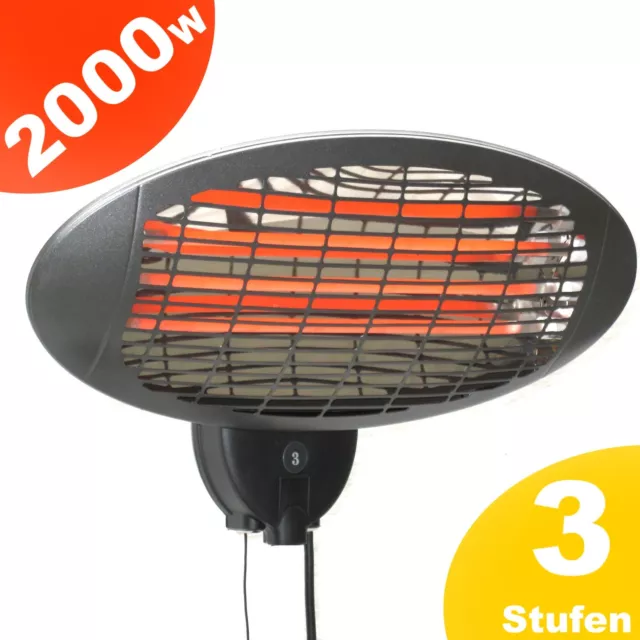 WAND HEIZSTRAHLER 55178 Infrarot Terrassenstrahler 2000W WÄRMELAMPE Heizstrahler