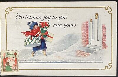 Christmas Postcard C.1923 Pc.(M57)~”Christmas Joy To You And Yours”