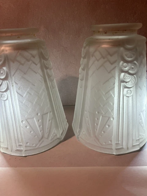 Lot De 2 Dessous De Bouteille En Verre Pressé Art Déco - Anciens, Style Vintage