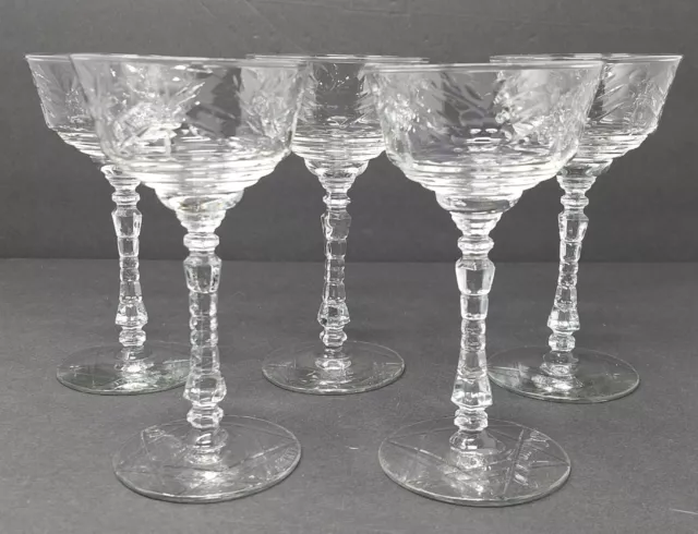 Set Of 5 Rock Sharpe Arctic Rose Liquor Cocktail Glasses