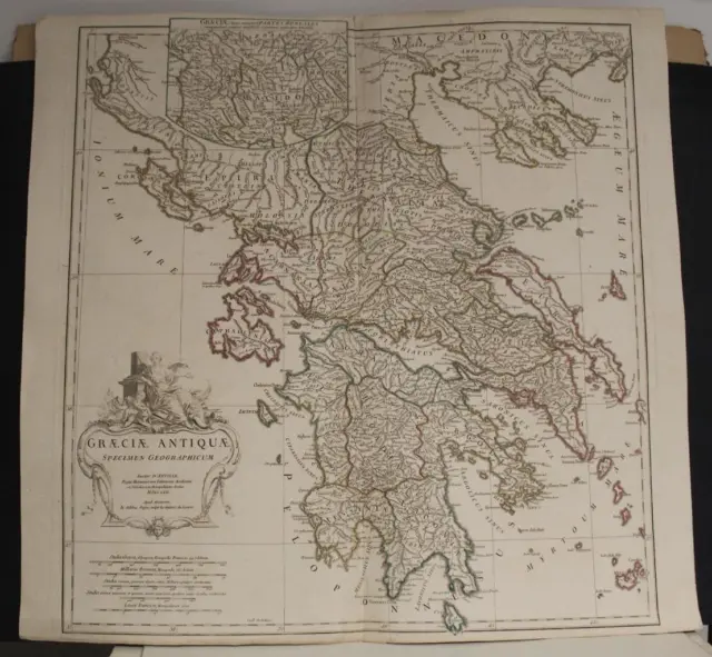 Greece & Macedonia 1762 D'anville Large Antique Original Copper Engraved Map