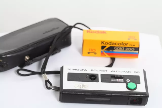 Minolta Pocket Autopack 50  , Cámara 110 Point Ansd Shot+Funda+Carrete Kodak 24