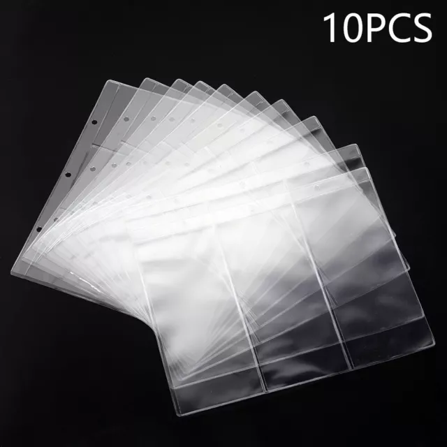 10Pcs Banknotes Album 1Page 3 Pockets Paper Money Collection Binder Sleeves