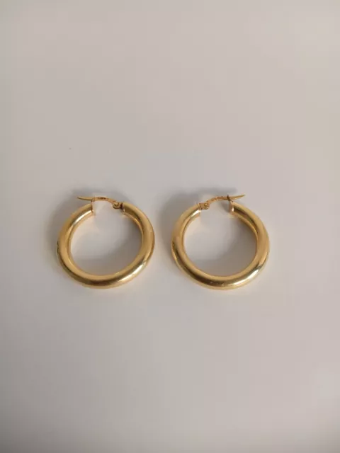 18ct Solid Yellow Gold  Hoop Earrings