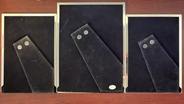 Lot of 3 picture frames one 5" x 7" and two 4” X 6”  Gold Tone Metal with glass 3