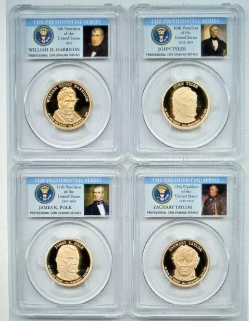 2009 S Presidential Dollar Set 4 coins PCGS PR69 DCAM Presidential Series