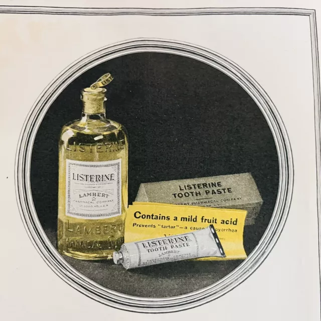 Vintage Ad 1921 Ephemera Listerine Lambert Pharmacal Company