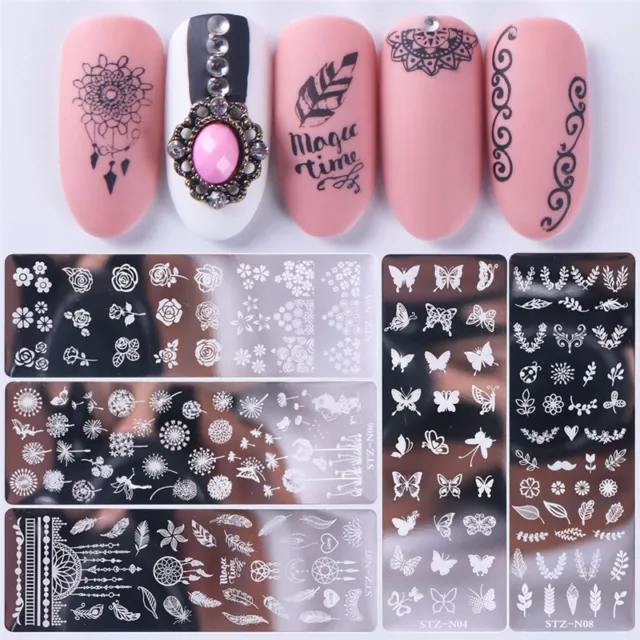 Nail Stamping Plates Flower Leaf Image Stencils Polish Template Nail Art Stamp