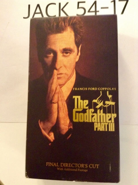 THE GODFATHER PART Iii Vhs Tape Al Pacino Final Director's Cut 2 Tapes