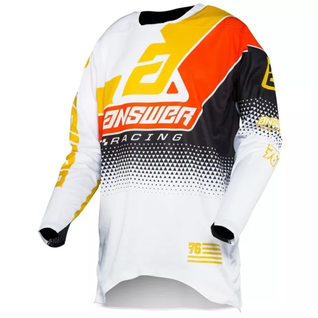 Answer Jersey Adulte Elite Motocross Kit MX Haut - Korza Blanc/Noir/Orange