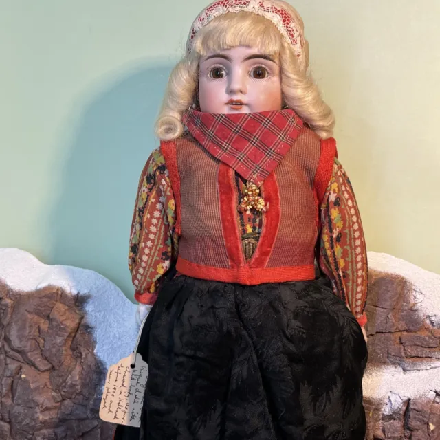 1800s Victorian Bisque Head & Hands Doll Original Clothing Wood Shoes Amazing!