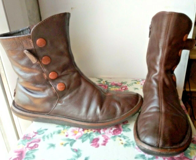 Campers bottines femme - cuir marron - T 40 - H 29cm- pas de talon - mise 2 fois
