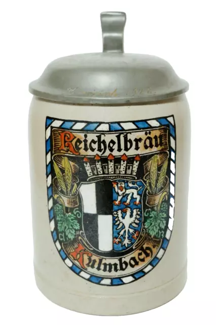 Alter Brauereikrug Reichelbräu Kulmbach Bräu Bierkrug Krug brewery beerstein ALT