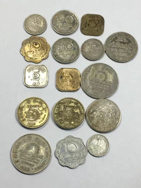 Paket 16 Münzen Sri Lanka Ceylon Türkischer Tee Yaprak Cay Lose (8-19)