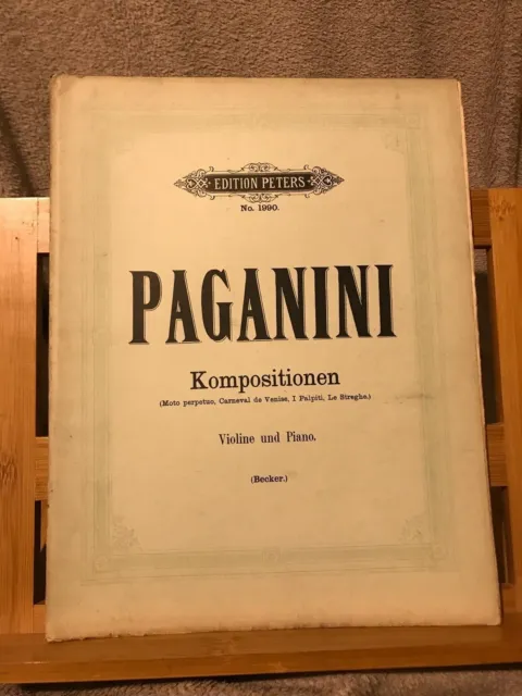 Paganini pièces pour violon partition avec piano édition Peters 1990 Becker