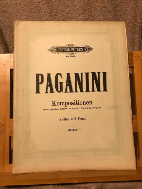 Paganini pièces pour violon partition avec piano édition Peters 1990 Becker