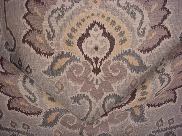 5-1/8Y Kravet Lee Jofa Feather Grey Espresso Ikat Chenille Upholstery Fabric